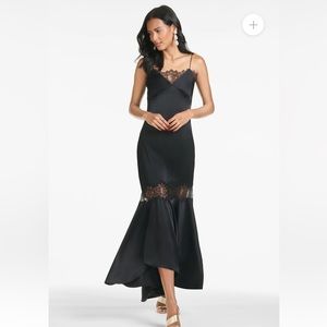 Sachin + Babi Black Lace & Satin Spaghetti strap dress size 6